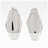 Image 1 : Unique Italian 14K White Gold Puffed Geometric High Polished Snap Huggie Earring