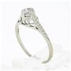 Image 9 : Antique 14k Gold 0.54 ctw GIA European Diamond Solitaire Filigree Engagement Rin