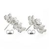 Image 3 : Vintage Platinum 6.4 ctw Pear Marquise Diamond Large Snowflake Spray Stud Earrin