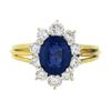 Image 5 : 18K Gold 2.95 ctw GIA Burma No Heat Oval Blue Sapphire Diamond Halo Cocktail Rin