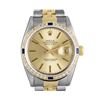 Image 2 : Rolex Mens 2 Tone Champagne Index Diamond And Sapphire Bezel Datejust Wristwatch