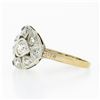 Image 6 : Antique Edwardian 14k TT Gold 1.56 ctw European Diamond Wide Domed Cocktail Ring