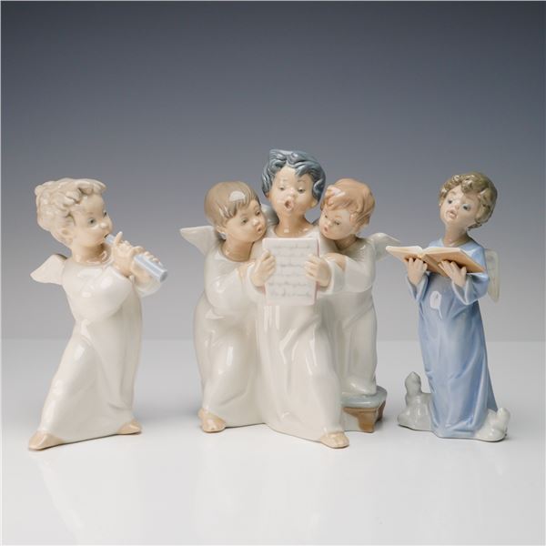 3pc Lladro Porcelain Angel Musician Figurines