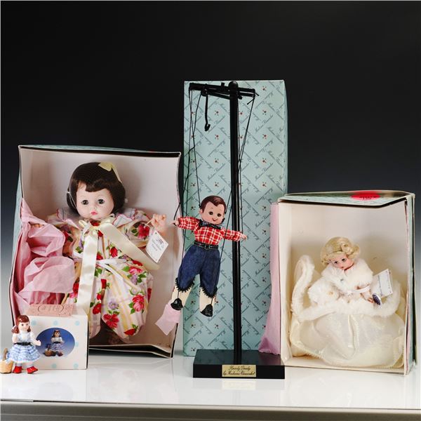 4pc Madame Alexander Dolls, Including Marionette and Boxed Figures