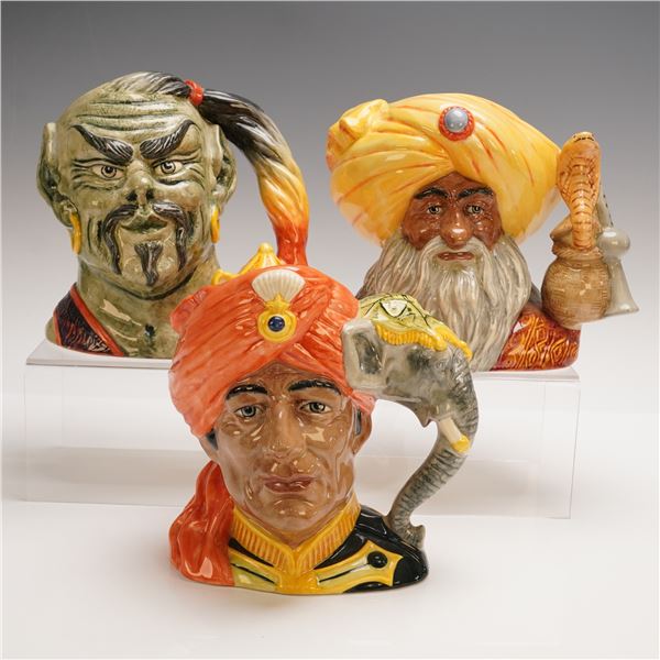 3pc Royal Doulton Character Jugs, Elephant Trainer, Genie, Charmer