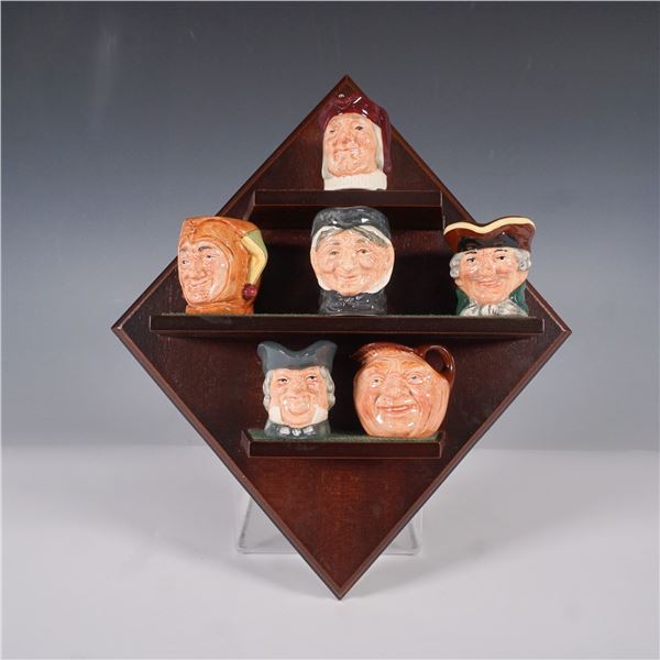 7pc Royal Doulton LE Miniature Character Jugs w/Stand