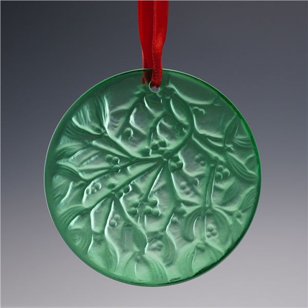 Lalique Crystal Ornament 1990 Noel Mistletoe
