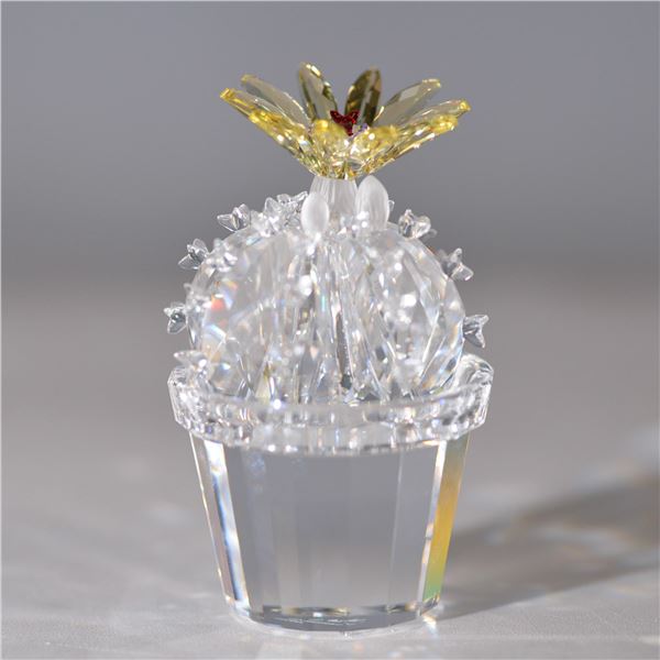 Swarovski Crystal Figurine, Cactus with Flower