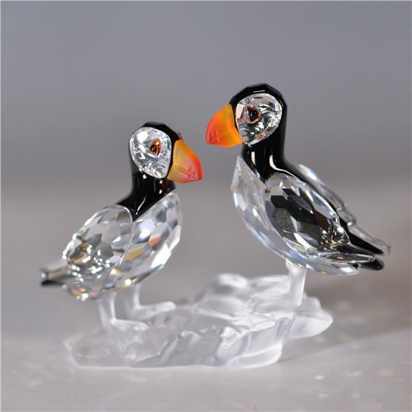 Swarovski Crystal Figurine, Puffins