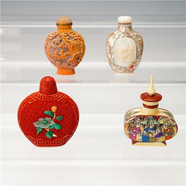 4pc Decorative Asian Snuff Bottles