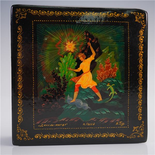 Russian Lacquer Box, Danila-Master by Palekh Artist