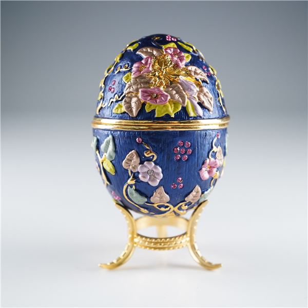 Ruccini, Treasure Box with Stand, Floral Enamel