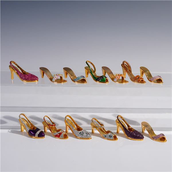 13pc Rucinni Jeweled Shoe Figurines