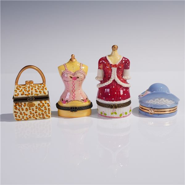 4pc Ceramic Keepsake Boxes - Fashion Forms incl. Andrea by Sadek