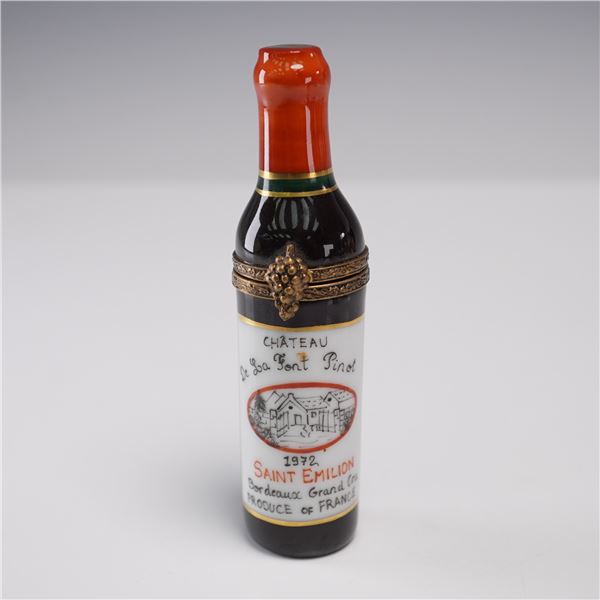 Limoges Saint-Emilion Wine Bottle Trinket Box