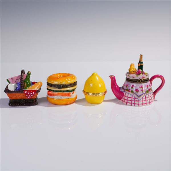 4pc Limoges-Style Porcelain Trinket Boxes