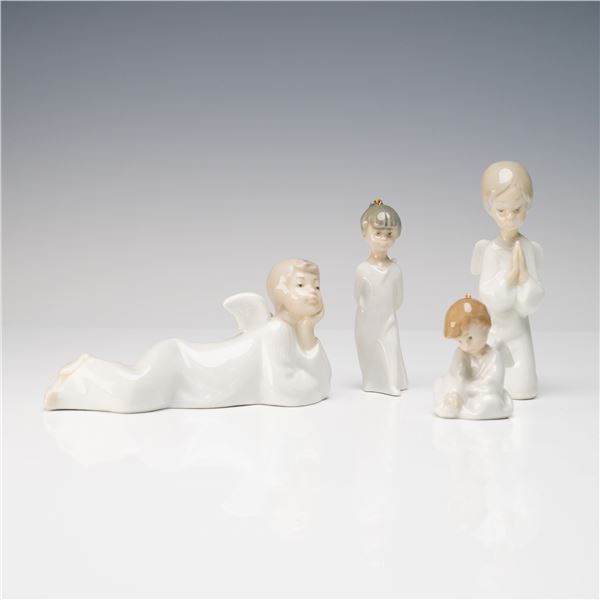 4pc Lladro & Nao Porcelain Angel Figurines