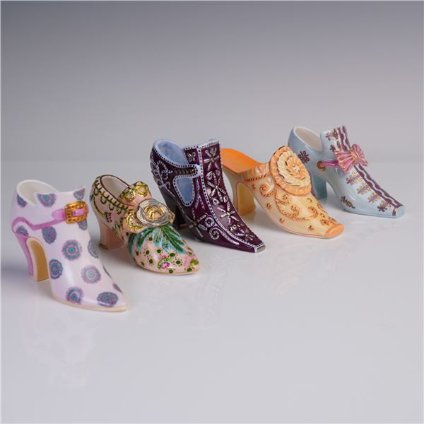 5pc Halcyon Days Porcelain Miniature Shoe Figurines
