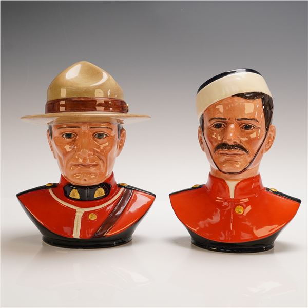 2pc Royal Doulton Character Jugs, Royal Canadian Mounted Police HN2547,2555