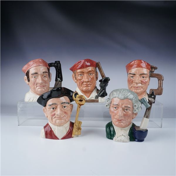 5pc Royal Doulton Williamsburg Series Character Jugs
