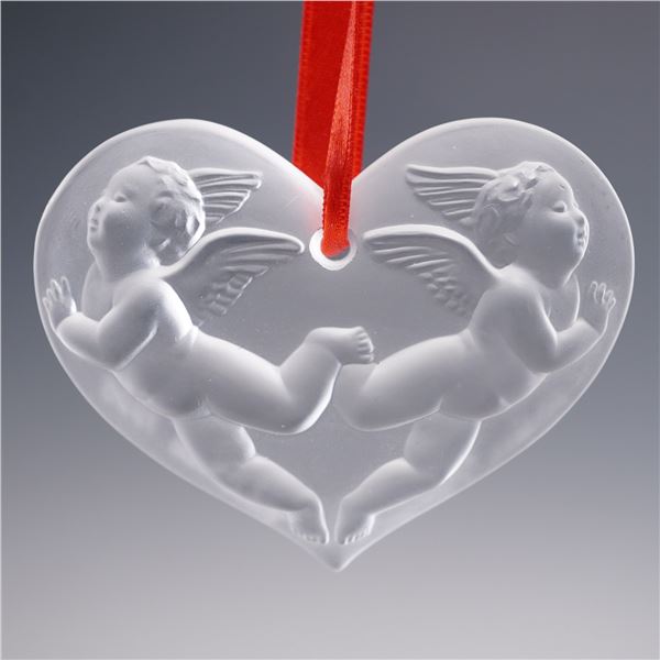 Lalique Crystal Ornament 1996 Christmas Heart