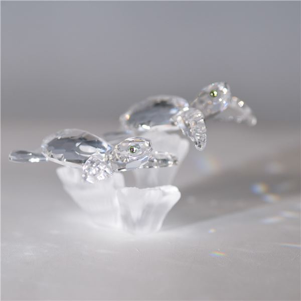 Swarovski Crystal Figurine, Baby Sea Turtles on Coral Reef