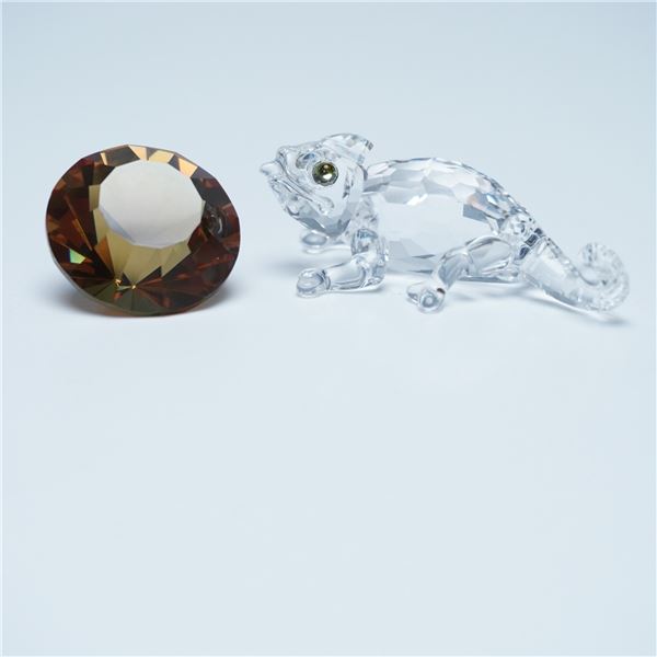 Swarovski Crystal Figurine, Chameleon with Color Chaton