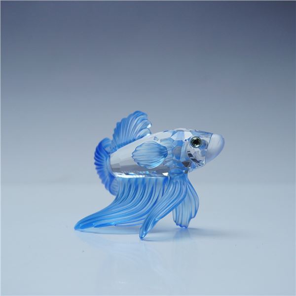 Swarovski Crystal Figurine, Siamese Fighting Fish - Blue