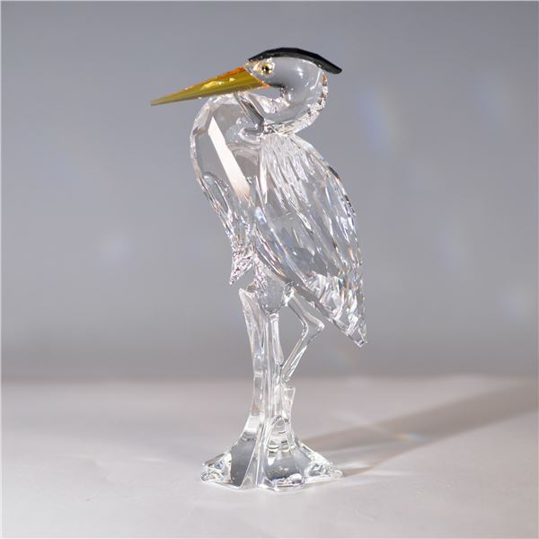 Swarovski Crystal Figurine, Silver Heron