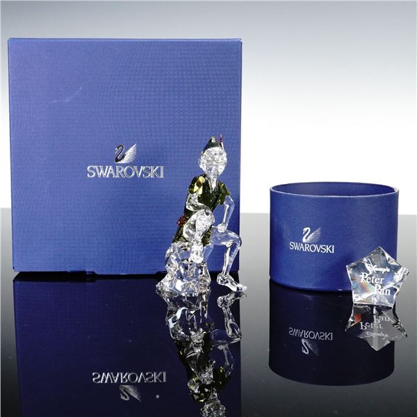 Swarovski Crystal Figurine and Plaque, Peter Pan