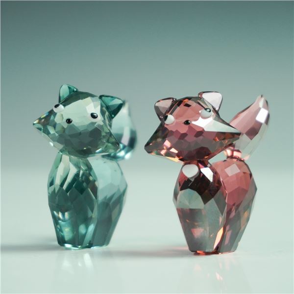 Pair of Swarovski Lovelots Crystal Figurines, Marie and Pierre