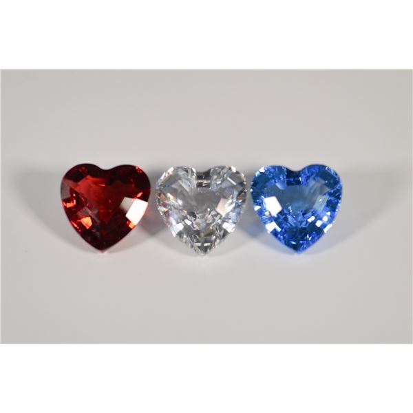 3pc Swarovski SCS Heart Trilogy Crystal Figurines with Boxes