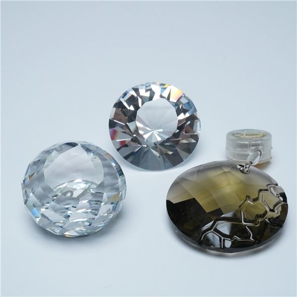 3pc Swarovski SCS Crystal Paperweights & Window Ornament