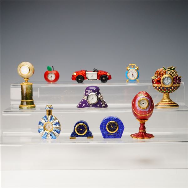 10pc Decorative Japanese and Italian Miniature Clocks