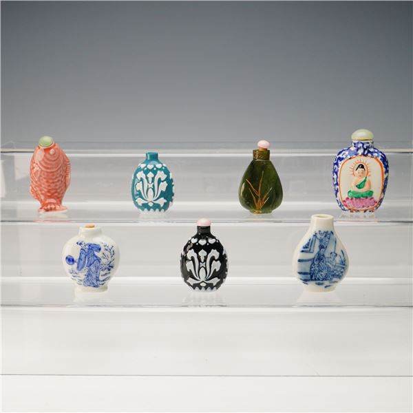 7pc Decorative Miniature Snuff Bottles