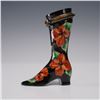 Image 3 : Limoges Porcelain Boot Figurine, Floral Black Glaze