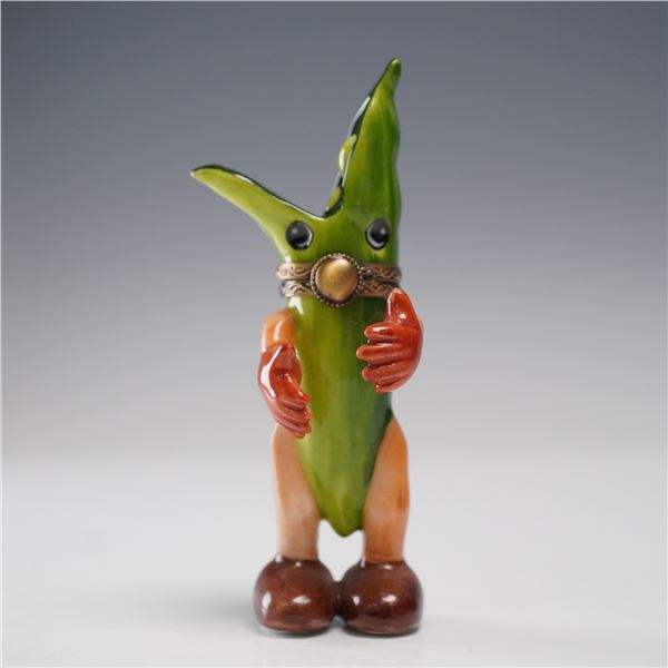 Elda Creations Limoges Figural Peapod Porcelain Box