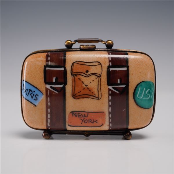 Limoges France Suitcase Trinket Box