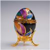 Image 1 : Limoges Porcelain Egg Trinket Box, Multicolor with Butterfly Clasp