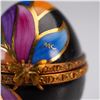 Image 6 : Limoges Porcelain Egg Trinket Box, Multicolor with Butterfly Clasp