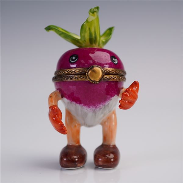 Limoges Rochard Porcelain Trinket Box, Turnip Character