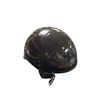 Image 1 : Gloss Black Half Motorcycle Helmet with Chin Strap (M)