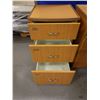 Image 2 : Qty 3 Laminate 3-Drawer Cabinets 19" x 19" x 30"H