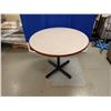 Image 2 : Round Table w/ White Top & Metal Pedestal Base 36" Dia, 29"H
