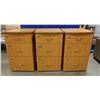 Image 1 : Qty 3 Laminate 3-Drawer Cabinets 19" x 19" x 30"H