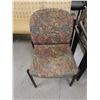 Image 2 : Qty 4 Metal Chairs w/ Upholstered Seats & Backs (3 armchairs are stacking)