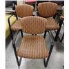 Image 1 : Qty 3 Metal Stacking Armchairs w/ Upholstered Seats & Backs