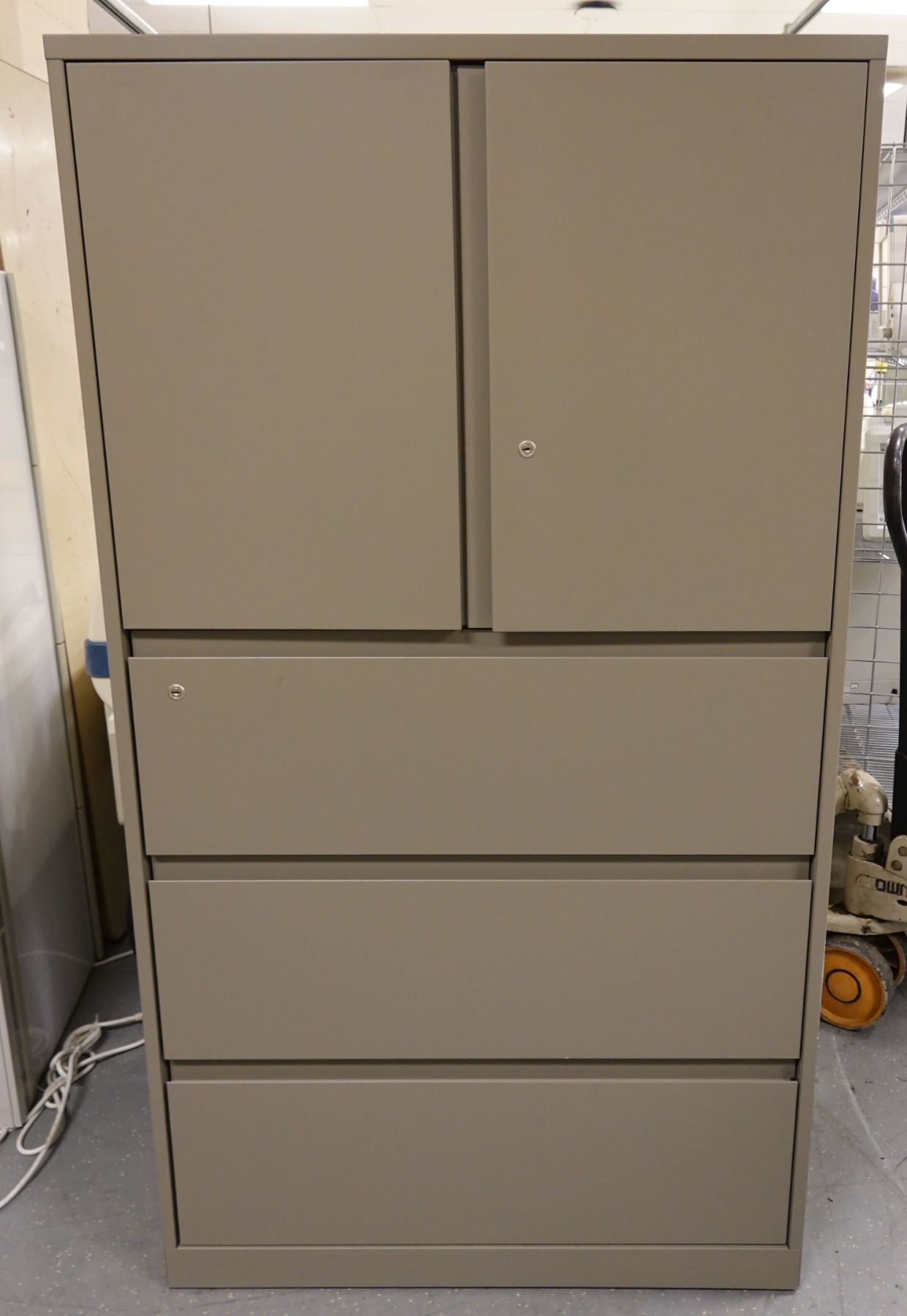 Steelcase 3-Drawer Lateral File Cabinet & 2-Door Enclosed Shelves 37