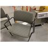 Image 2 : Qty 3 Wide Stacking Metal Armchairs w/ Upholstered Seats & Backs 31" x 17"