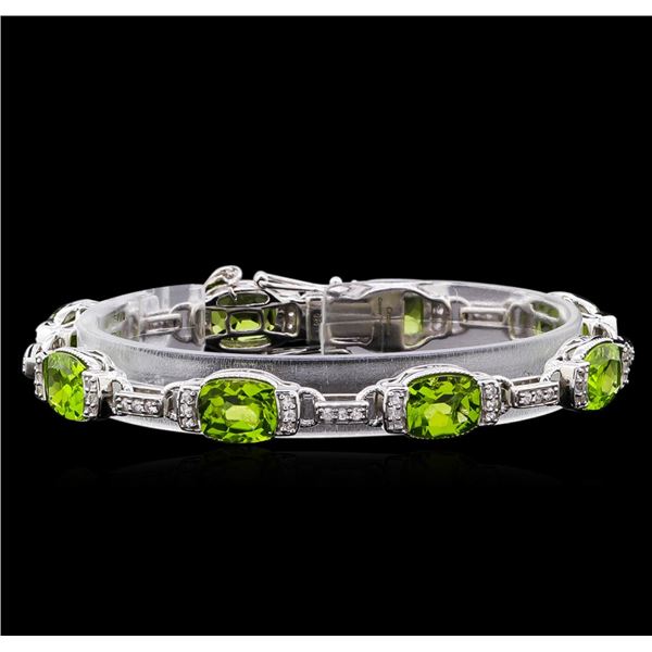 Crayola 20.00 ctw Peridot and White Sapphire Bracelet -.925 Silver